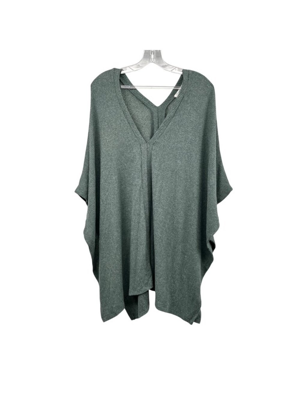 Cherish Womens Oversized Poncho Sweater 1/2 Sleeve Green Size XS/S